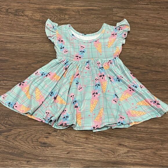 Dot Dot Smile Twirl Dress Mint Pink Blue Ice Cream Ghosts 12-24 Months - Picture 9 of 9